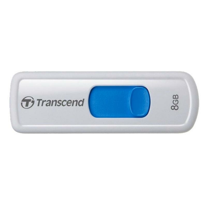 Флэш-накопитель USB 8Gb "Transcend" Jetflash 530 (белый/голубой)